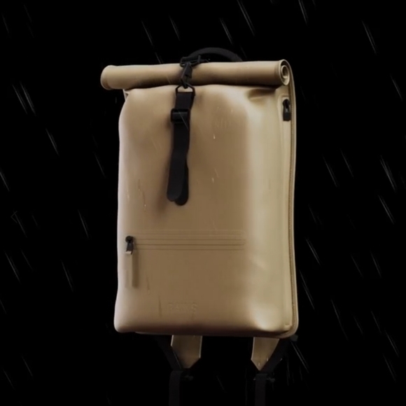 RAINS Rolltop Rucksack Sand - Picture 6 of 9